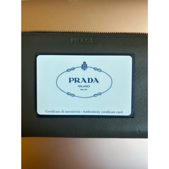 Authentic Prada Saffiano Full Zip Wallet in Grey *COA* - Picture 1 of 14